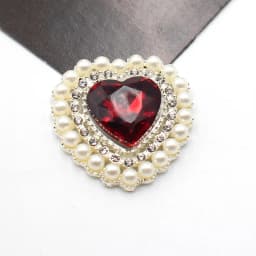5Pcs 25*26MM Pearl Diamond Heart Alloy Accessories Diy Wedding Dress Hair Accessories Invitation Jewelry Decorative Accessories