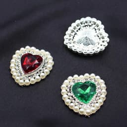 5Pcs 25*26MM Pearl Diamond Heart Alloy Accessories Diy Wedding Dress Hair Accessories Invitation Jewelry Decorative Accessories