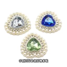 5Pcs 25*26MM Pearl Diamond Heart Alloy Accessories Diy Wedding Dress Hair Accessories Invitation Jewelry Decorative Accessories