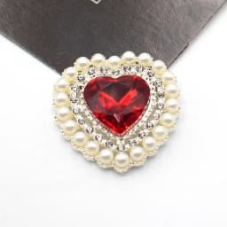 5Pcs 25*26MM Pearl Diamond Heart Alloy Accessories Diy Wedding Dress Hair Accessories Invitation Jewelry Decorative Accessories