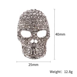 SKEDS Fashion Punk Full Crystal Skull Shining Brooch Pin For Women Trendy Personal Badges Clothes Bag Accessories Brooches Pins