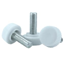 M4 M5 M6 White Round Head Handle Hand Screw Round Knurled Rubber Thumb Screw Plastic Tighten Bolt Nuts Knob Carbon Steel