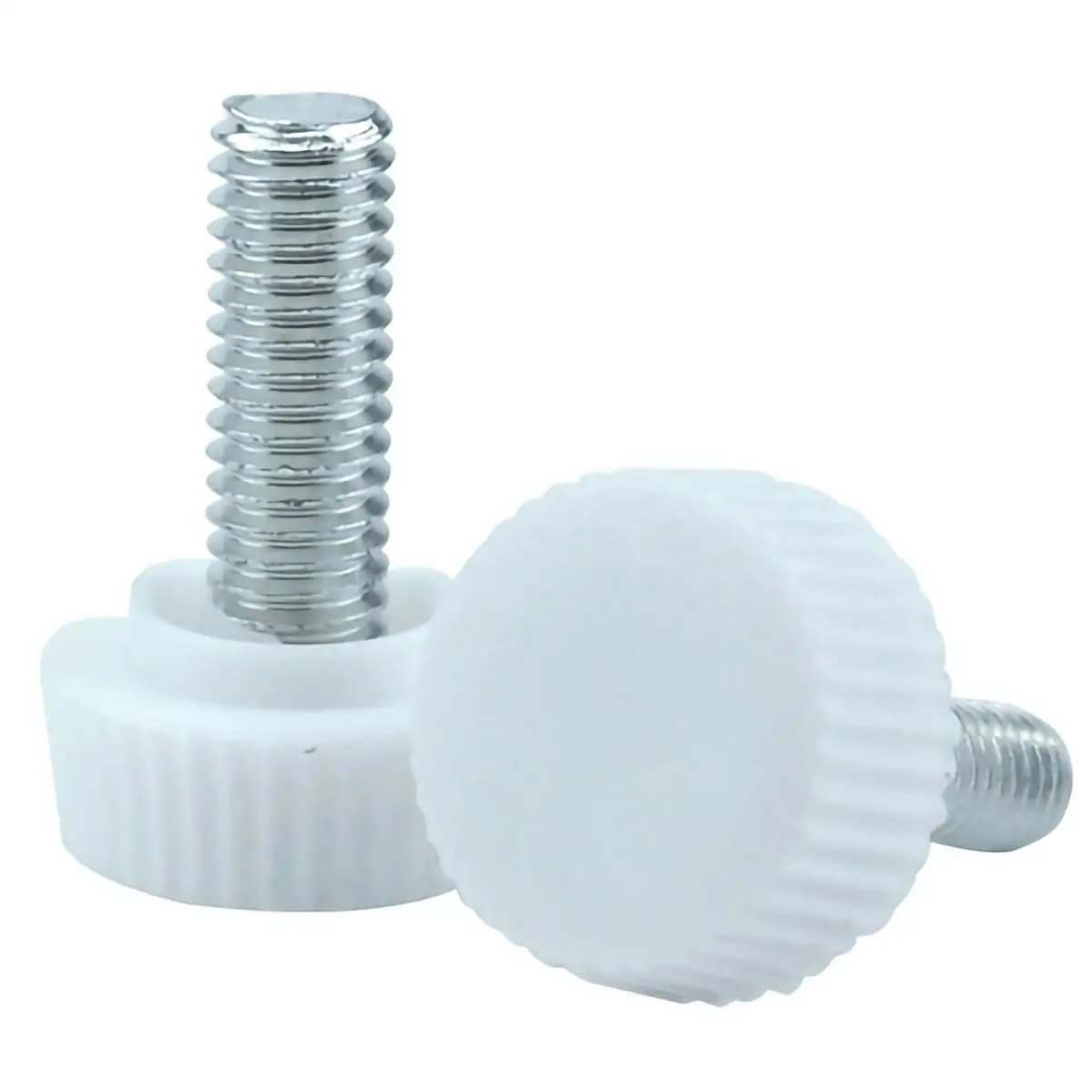 M4 M5 M6 White Round Head Handle Hand Screw Round Knurled Rubber Thumb Screw Plastic Tighten Bolt Nuts Knob Carbon Steel