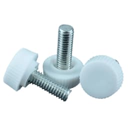 M4 M5 M6 White Round Head Handle Hand Screw Round Knurled Rubber Thumb Screw Plastic Tighten Bolt Nuts Knob Carbon Steel