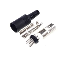 8 Pin DIN Male Plug Header 262 270 Degree Wire Solder Circular Push-Pull Power Connector Machined Contacts Plastic Shell Housing