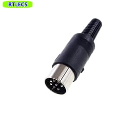 8 Pin DIN Male Plug Header 262 270 Degree Wire Solder Circular Push-Pull Power Connector Machined Contacts Plastic Shell Housing