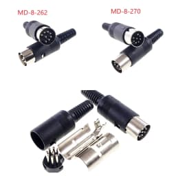 8 Pin DIN Male Plug Header 262 270 Degree Wire Solder Circular Push-Pull Power Connector Machined Contacts Plastic Shell Housing