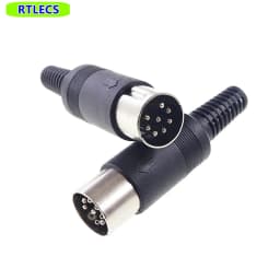 8 Pin DIN Male Plug Header 262 270 Degree Wire Solder Circular Push-Pull Power Connector Machined Contacts Plastic Shell Housing