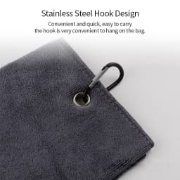 Tri-fold Golf Towel | Premium Microfiber Fabric | Heavy Duty Carabiner Clip | Four Color Options | Gift For Men And Women