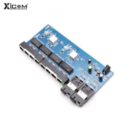 100/1000M Reverse POE Fiber Ethernet Switch 20km 2F8E Gigabit PCBA placa metro Optic Media Converter Board Output12V 1310/1550nm
