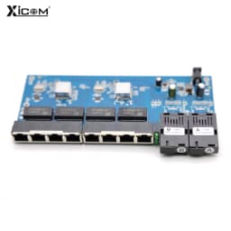 100/1000M Reverse POE Fiber Ethernet Switch 20km 2F8E Gigabit PCBA placa metro Optic Media Converter Board Output12V 1310/1550nm