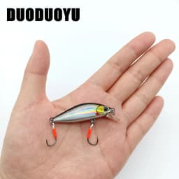 DUODUOYU 1PCS  New Sinking Minnow Fishing Lure 3.2g/45mm Mini Perch Pesca Wobblers Hard Bait with 2 Single Hooks Fishing Tackle