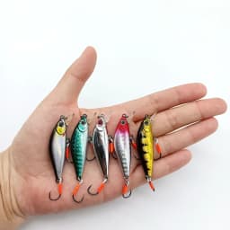 DUODUOYU 1PCS  New Sinking Minnow Fishing Lure 3.2g/45mm Mini Perch Pesca Wobblers Hard Bait with 2 Single Hooks Fishing Tackle