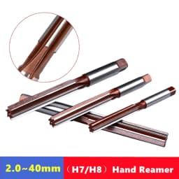 9Sicr H7/H8 Manual Reamer 2.0~40mm, Used for Deburring and Manual Reaming of Cast Iron, Carbon Steel, and Non-Ferrous Metals
