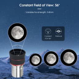 Svbony SV215 Zoom Eyepiece,1.25 Inch 3-8mm,with Parfocal Design,Telescope Accessory for High Power Lunar and Planetary Observing
