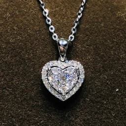 Huitan Circle Pendant Necklace for Women Luxury CZ Silver Color Box Chain Exquisite Female Neck Accessories Statement Jewelry