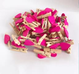 50PCS/Lot Mini Romantic Loving Heart Shape Wood Clips Handicrafts Photos Papers Clothes Pegs Home Bachelorette Party Decorations