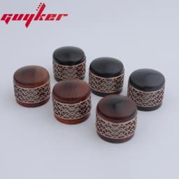 1 Pcs Red Sandalwood/Ebony Potentiometer Knob Antique Silver or Gold Window Decorations Around Potentimeter Knob Guitar Bass