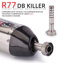 For Original Yoshimura R77 Exhaust Pipe Catalyst Escape Silenciador Muffler Plug 49mm Removable DB Killer