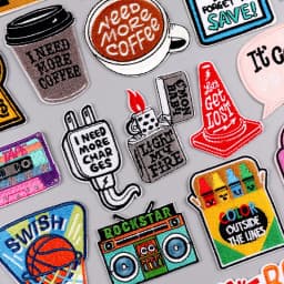 Cute Embroidered Patches for Clothing Thermoadhesive Coffee Cup Patch Iron on Patch with Letter Fusible Memory Tap Appliques