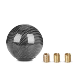 Universal Real Carbon Fiber Car Gear Shift Knob Head Shifter Aluminum Round Ball Shape M8x1.25 M10x1.25 /x1.5 Shift Lever Knob