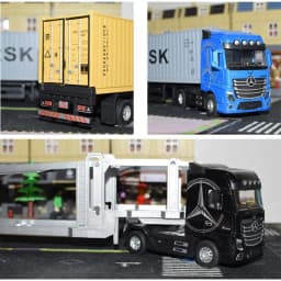 1:50 Diecast Alloy Truck Head Model Toy Container Truck Pull Back With Light Engineering Transport Vehicle Hobby Collections