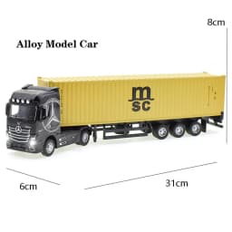 1:50 Diecast Alloy Truck Head Model Toy Container Truck Pull Back With Light Engineering Transport Vehicle Hobby Collections