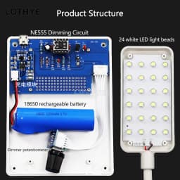 NE555 LED Dimming Table Lamp Kit PWM Circuit DIY Soldering Assembly DIY Electronic Kit 8.5W 5V 2A With Switch Potentiometer