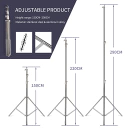 SH 2.8M Stainless Steel Light Stand Heavy Duty Load weight 10kg Photography Studio Support Tripod For Led Light Photo Studio