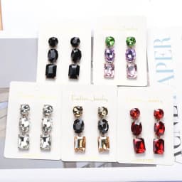 African Style Champagne Purple Crystal Big Earrings Women Women Indian Ethnic Vintage Statement Large Dangle Earrings Jewelry