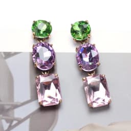 African Style Champagne Purple Crystal Big Earrings Women Women Indian Ethnic Vintage Statement Large Dangle Earrings Jewelry