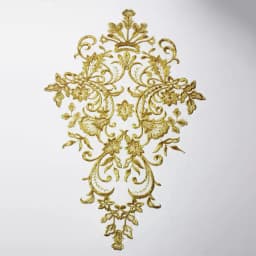 1Pc Embroidery Gold Thread Lace Fabric Applique Handmade Flower Patch Wedding Dress Curtain DIY Repair Accessories