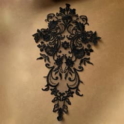 1Pc Embroidery Gold Thread Lace Fabric Applique Handmade Flower Patch Wedding Dress Curtain DIY Repair Accessories