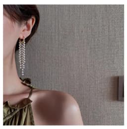 Minar Exquisite Simulated Pearls Strand Long Tassel Earring for Women Gold Color Alloy Hoop Earrings Wholesale Party Jewelry