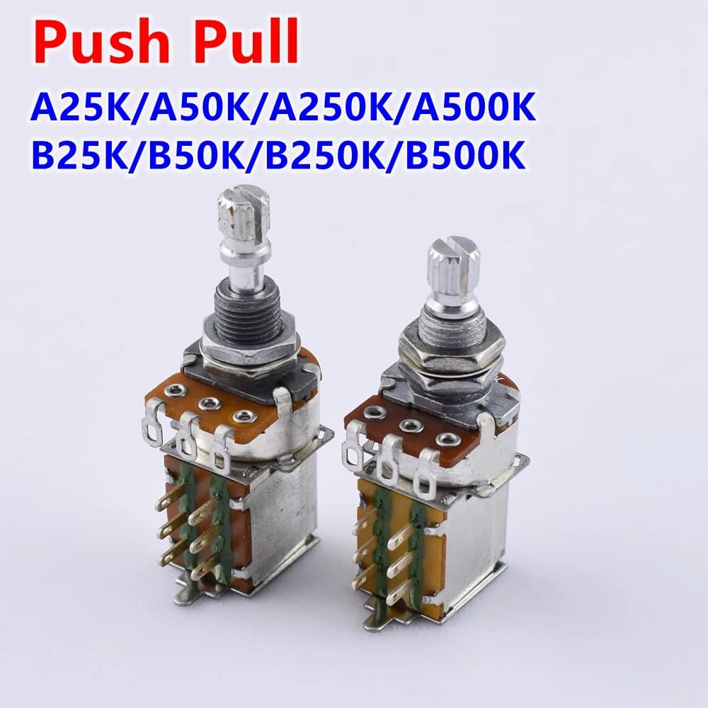 1 Piece Alpha Push Pull Potentiometer(POT) For Electric Guitar Bass -Made in Korea (25K/50K/250K/500K)