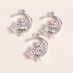 10pcs 8*11mm Exquisite Gold Color Pearl Crystal Polaris Stars Charms for Earrings Necklace Pendant Diy Jewelry Accessories