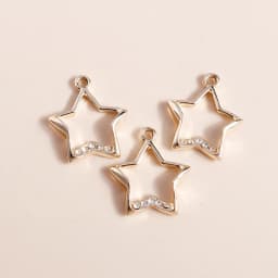 10pcs 8*11mm Exquisite Gold Color Pearl Crystal Polaris Stars Charms for Earrings Necklace Pendant Diy Jewelry Accessories