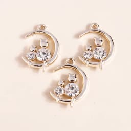 10pcs 8*11mm Exquisite Gold Color Pearl Crystal Polaris Stars Charms for Earrings Necklace Pendant Diy Jewelry Accessories
