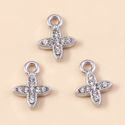 10pcs 8*11mm Exquisite Gold Color Pearl Crystal Polaris Stars Charms for Earrings Necklace Pendant Diy Jewelry Accessories