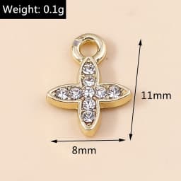 10pcs 8*11mm Exquisite Gold Color Pearl Crystal Polaris Stars Charms for Earrings Necklace Pendant Diy Jewelry Accessories