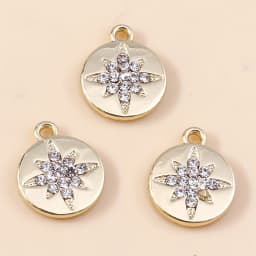 10pcs 8*11mm Exquisite Gold Color Pearl Crystal Polaris Stars Charms for Earrings Necklace Pendant Diy Jewelry Accessories