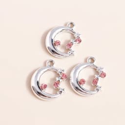 10pcs 8*11mm Exquisite Gold Color Pearl Crystal Polaris Stars Charms for Earrings Necklace Pendant Diy Jewelry Accessories