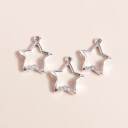10pcs 8*11mm Exquisite Gold Color Pearl Crystal Polaris Stars Charms for Earrings Necklace Pendant Diy Jewelry Accessories