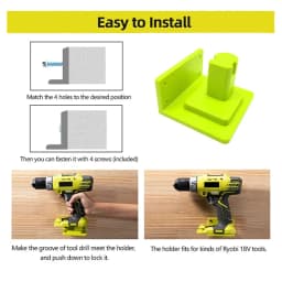 2PCS Wall Mount Machine Storage Rack For Ryobi Li-ion Battery Holder Storage Drill Power Tools For Ryobi 18V One+ Fixed Bracket