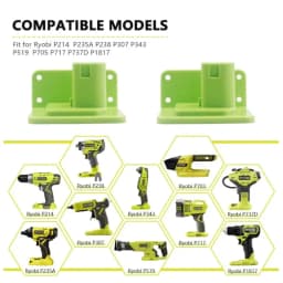 2PCS Wall Mount Machine Storage Rack For Ryobi Li-ion Battery Holder Storage Drill Power Tools For Ryobi 18V One+ Fixed Bracket