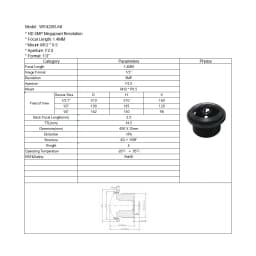 Fisheye Lens 1.4mm 1.78mm HD 5MP 210 / 200 Degree MTV M12 X 0.5 Mount 650nm Filter For CCTV Car Camera Security Cameras