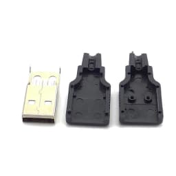 2.0 USB Type A Male 2.0 USB Socket Connector With Black Plastic Cover Solder Type 4 Pin Plug DIY Connector