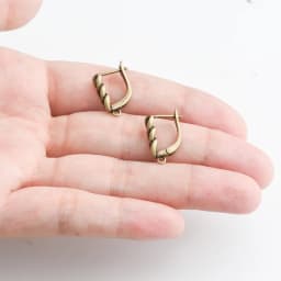 DIY Hollow Earrings Clasps Hooks for Woman Handmade Jewelry Findings Making Accessories Antique Bronze/Gold Color