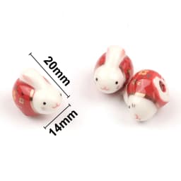20x14mm Lovely Rabbit Pottery Beads Cartoon Animals Ceramic Beads Pendant Loose Porcelain Beads For Jewelry Making Accessories