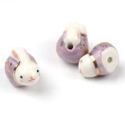 20x14mm Lovely Rabbit Pottery Beads Cartoon Animals Ceramic Beads Pendant Loose Porcelain Beads For Jewelry Making Accessories